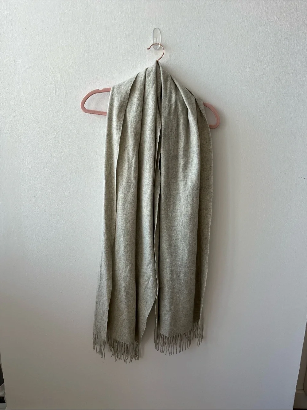 Light Olive Fringe Scarf